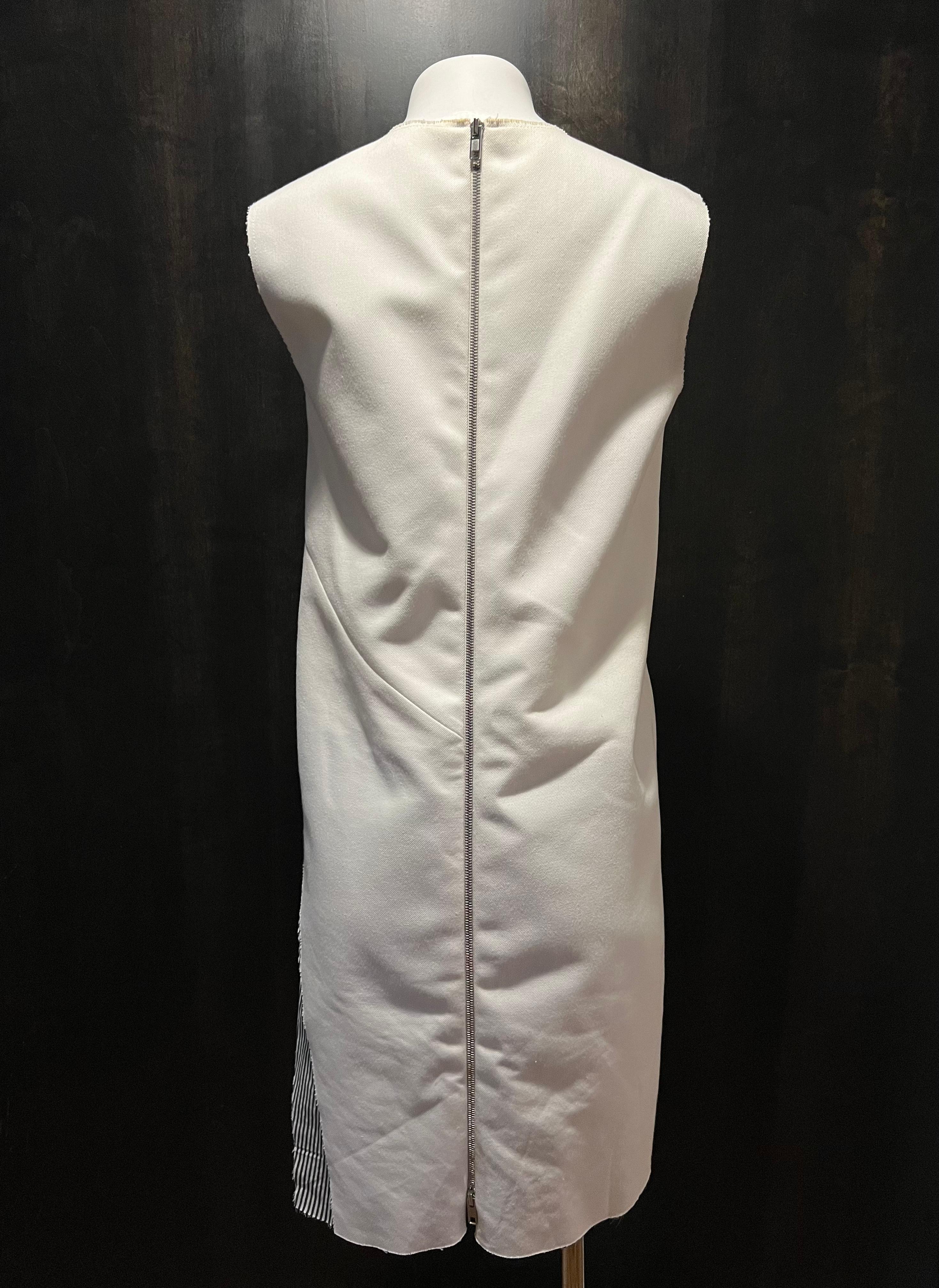 Maison Margiela White Cotton Midi Dress, Size 44 For Sale 1