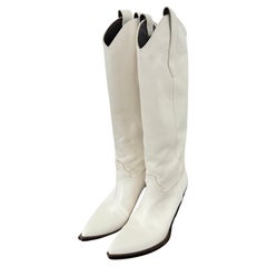 Used Maison Margiela White Cow Boy Boots 