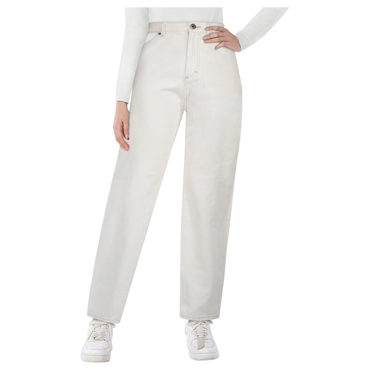 Maison Margiela White Denim Cut Out Jeans Size S For Sale