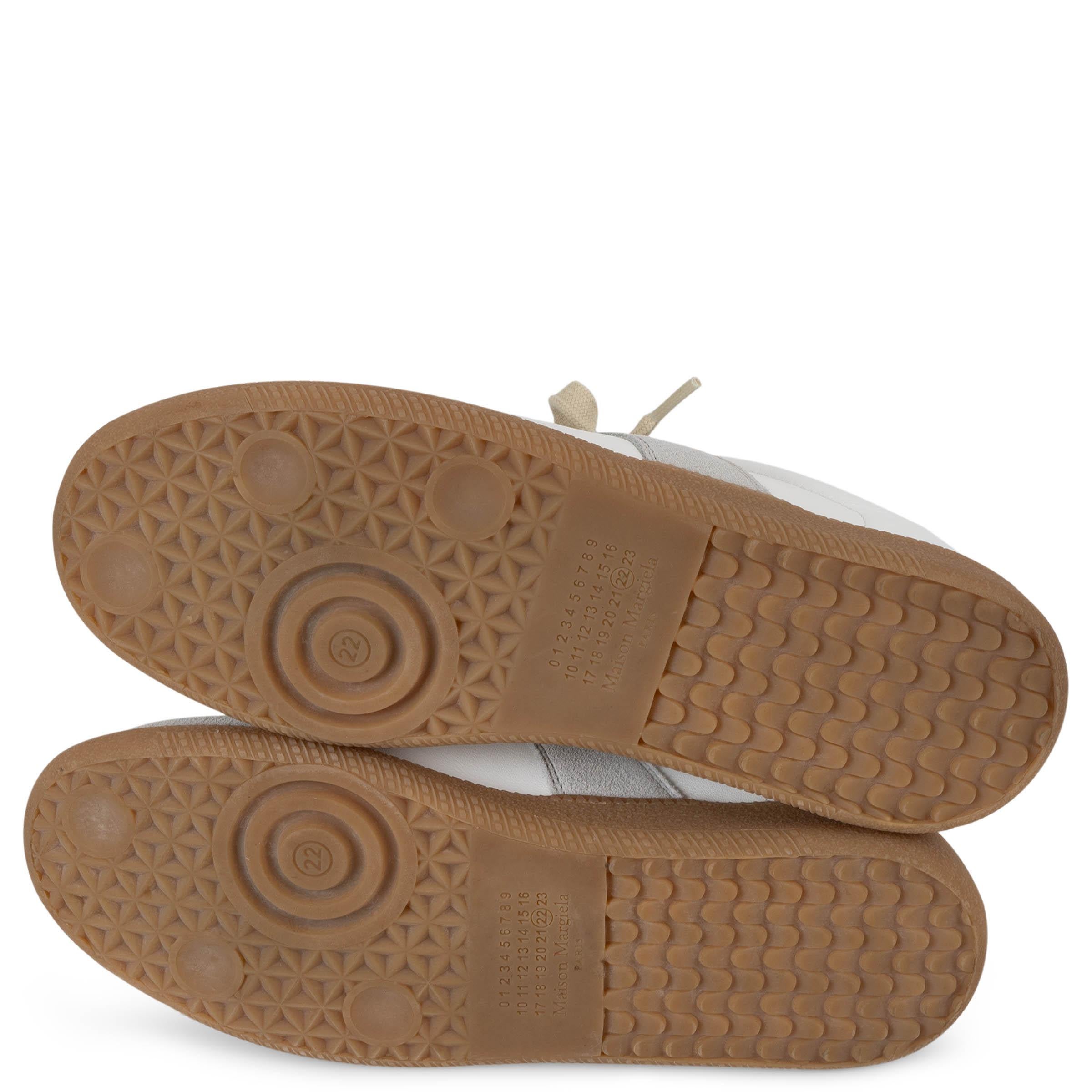 MAISON MARGIELA weiß & grau Leder & Wildleder REPLICA Turnschuhe Schuhe 38 im Angebot 2