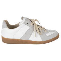 MAISON MARGIELA white & grey leather & suede REPLICA Sneakers Shoes 38