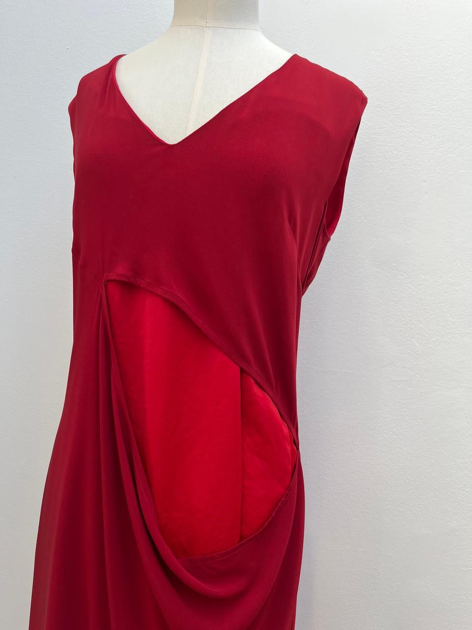 Maison Margiela White Label Vestito in viscosa rossa SS 1987 1