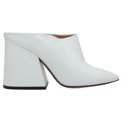 Maison Margiela White Pointed-Toe Leather Mules