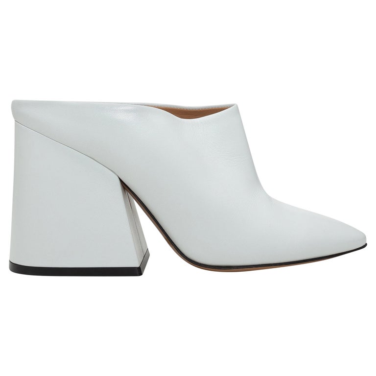 white pointed mule