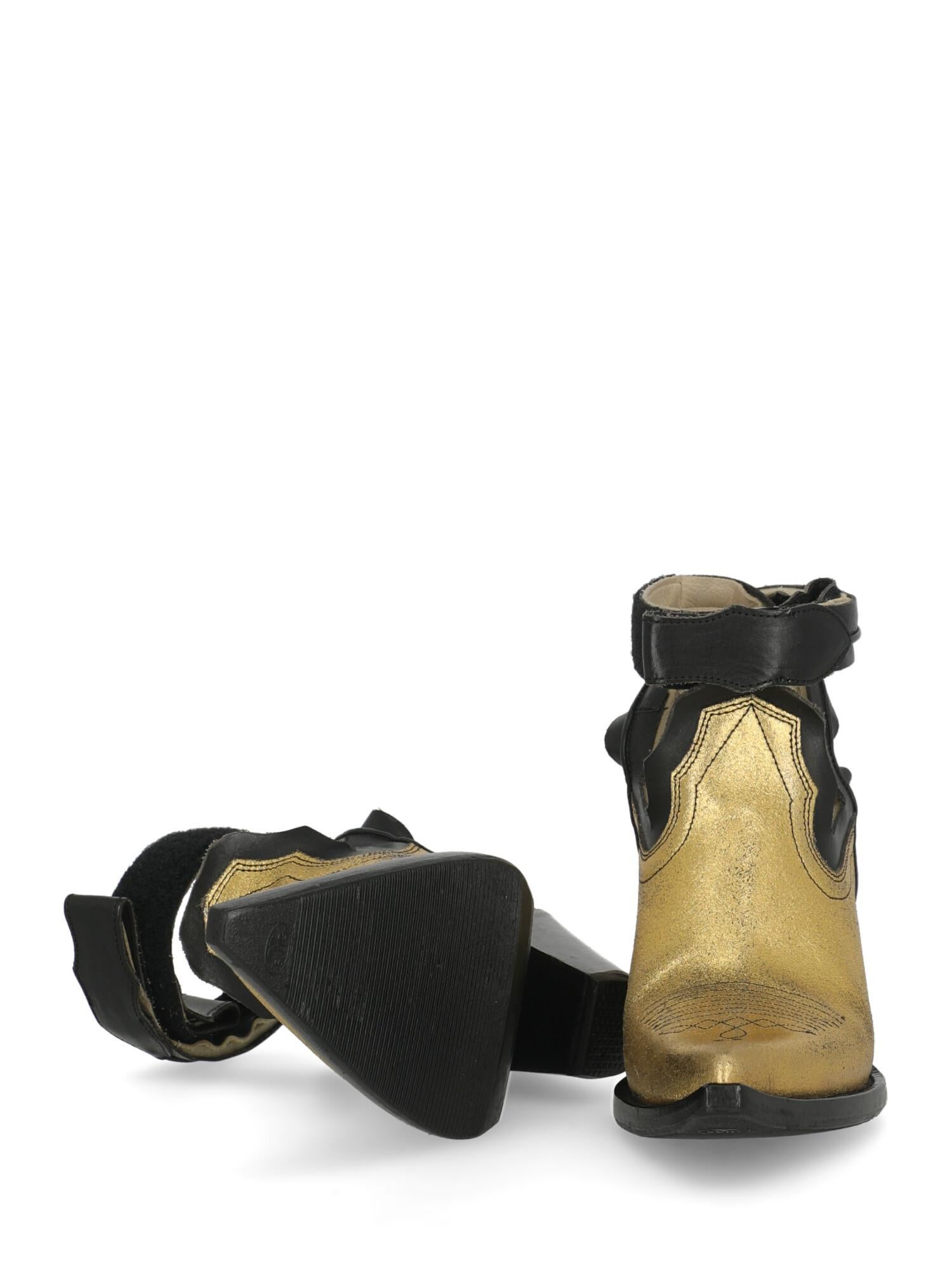 Women's Maison Margiela Woman Ankle boots Gold Leather IT 39 For Sale