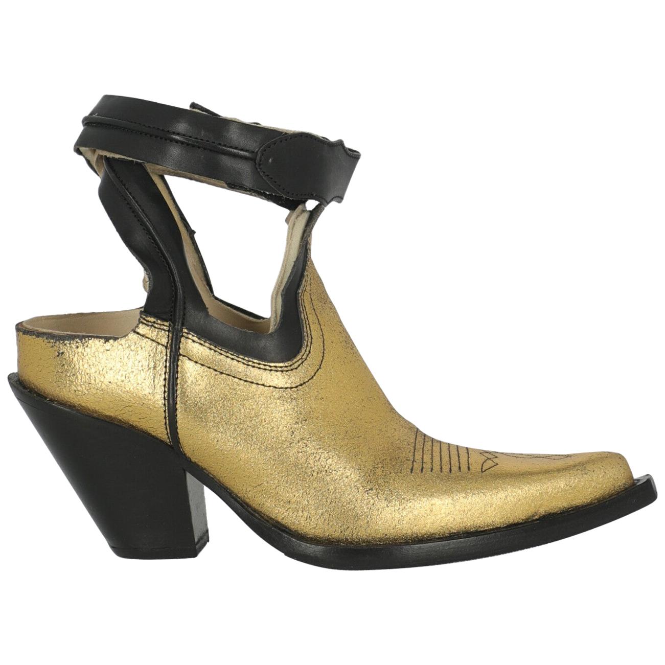 Maison Margiela Woman Ankle boots Gold Leather IT 39 For Sale