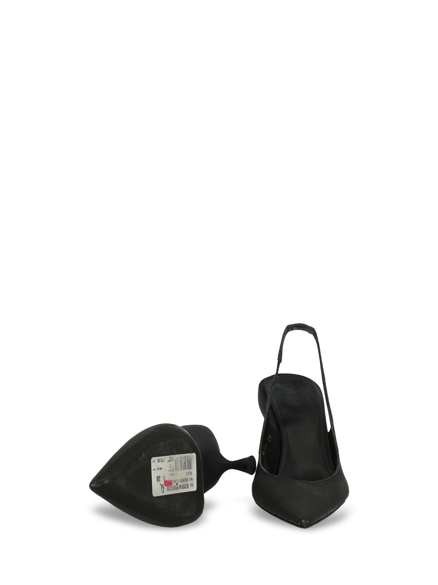 Maison Margiela Woman Pumps Black Leather IT 38 For Sale 1
