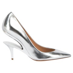 Maison Margiela Women's Chrome Silver Cut Out Heels