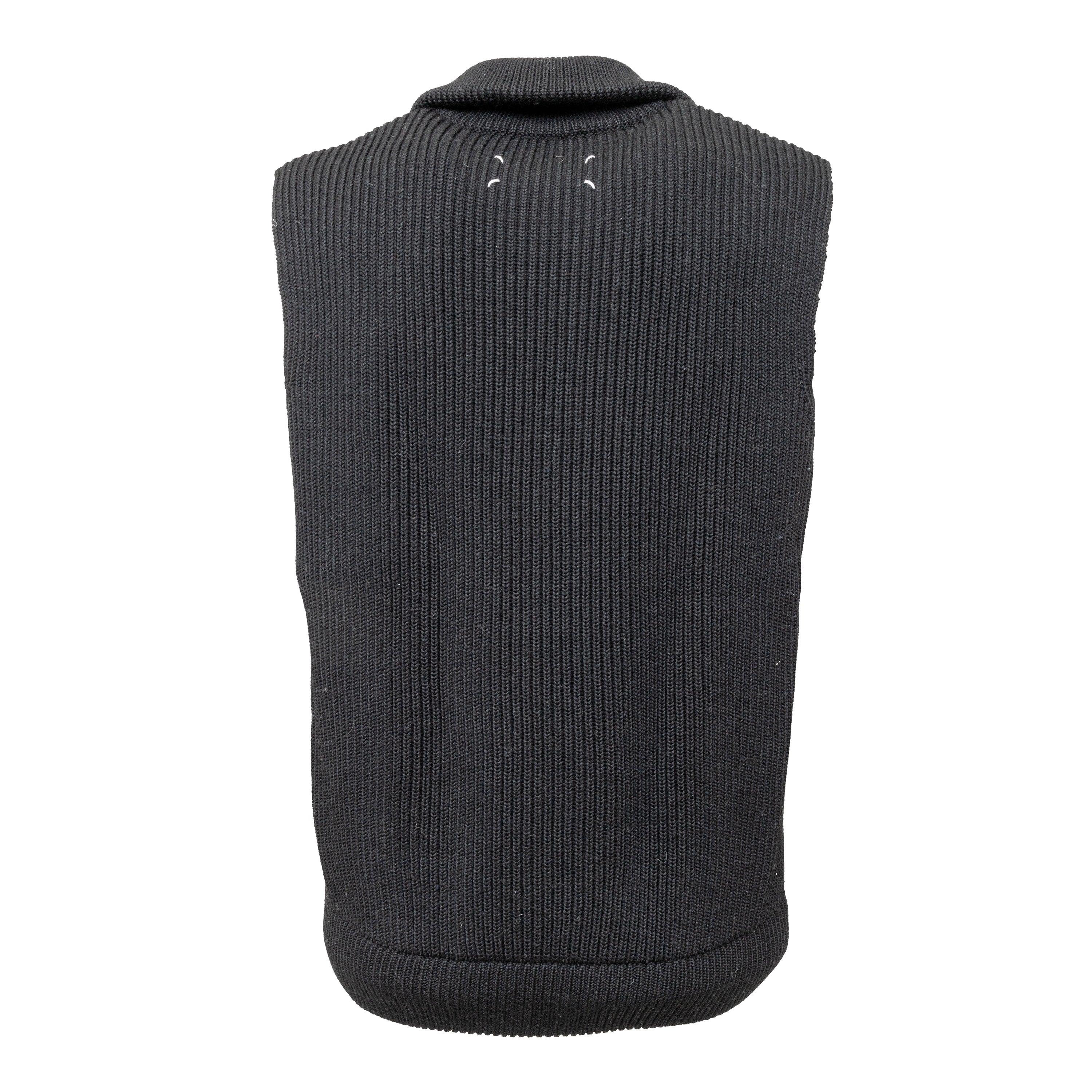 Black Maison Margiela Zippered Knit Sweater Vest - '10s For Sale