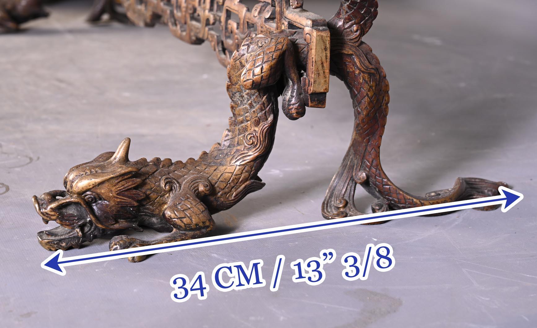19th Century Maison MARNYHAC (att. to) - Antique Chinese style firescreen in bronze For Sale