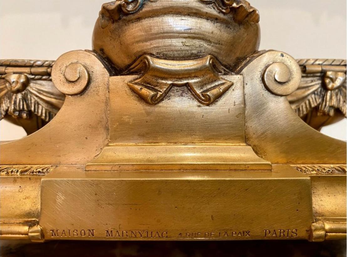 Maison Marnyhac, Inkwell in Gilt Bronze, 19th Century For Sale 3