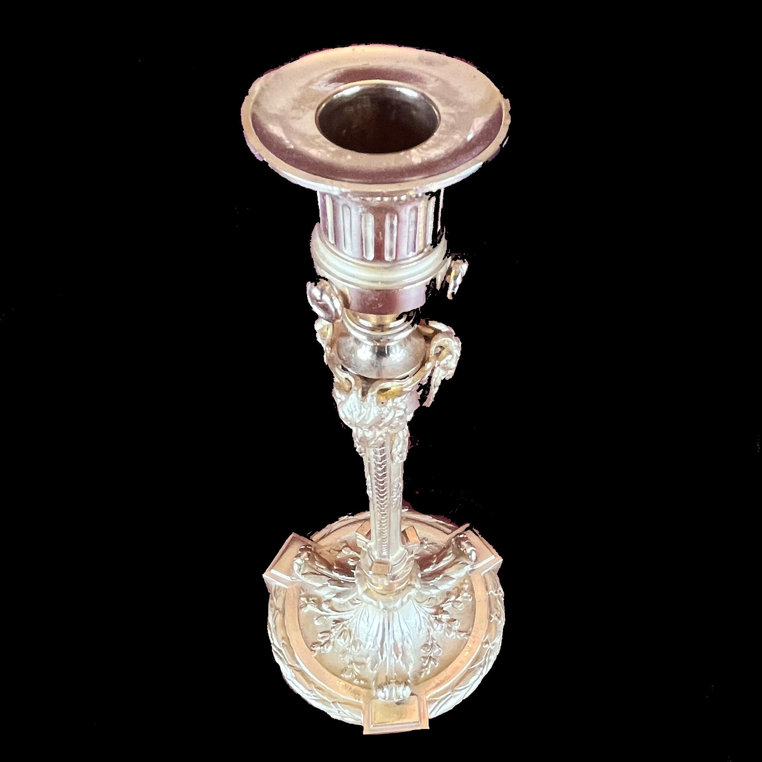 Maison Marnyhac - Pair Of Candlesticks - Gilt & Chiseled Bronze - 19th Century For Sale 3
