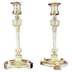 Antique Maison Marnyhac - Pair Of Candlesticks - Gilt & Chiseled Bronze - 19th Century