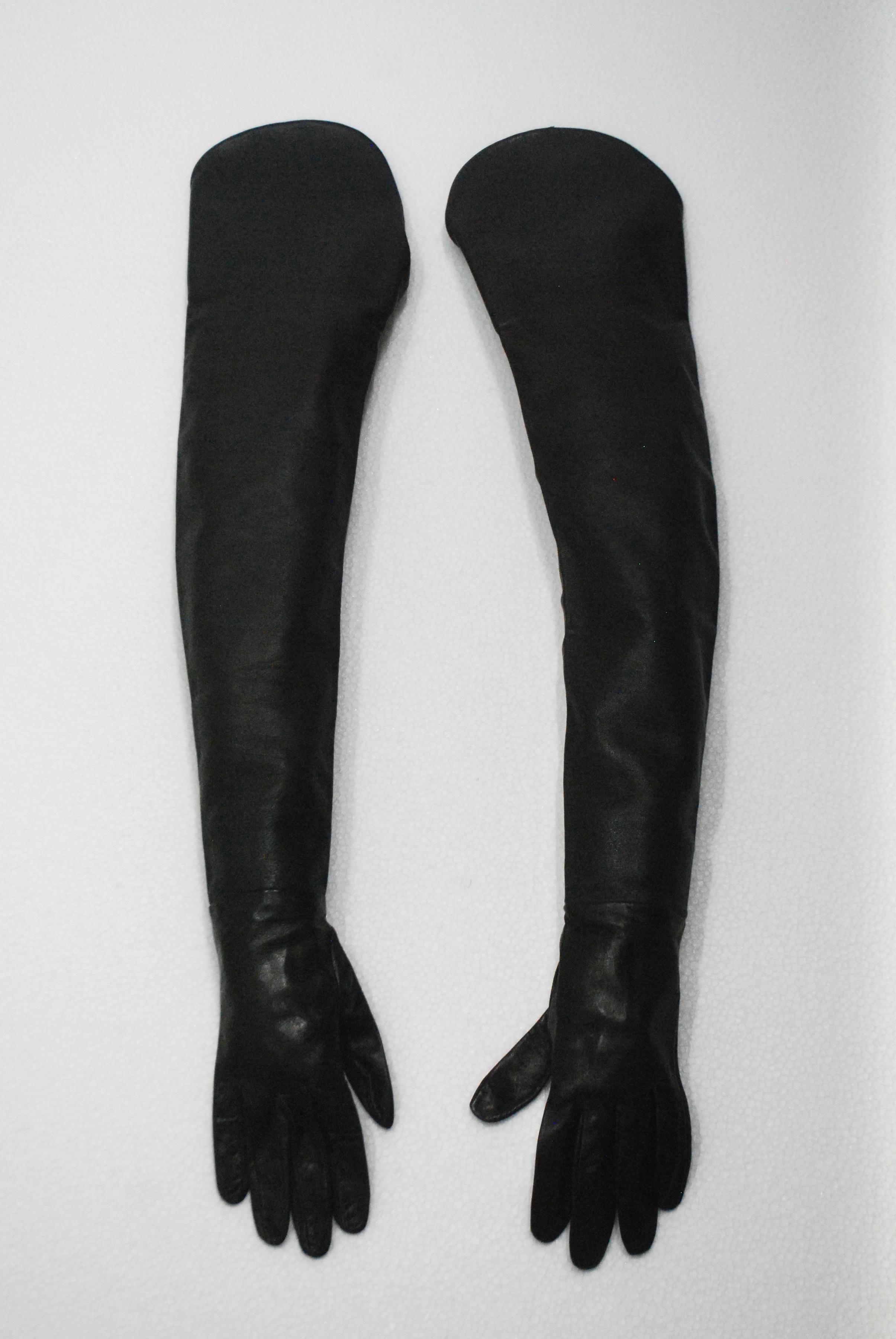Maison Martin Margiela 1992 AW Black Leather Gloves In Excellent Condition In Shibuya-Ku, 13