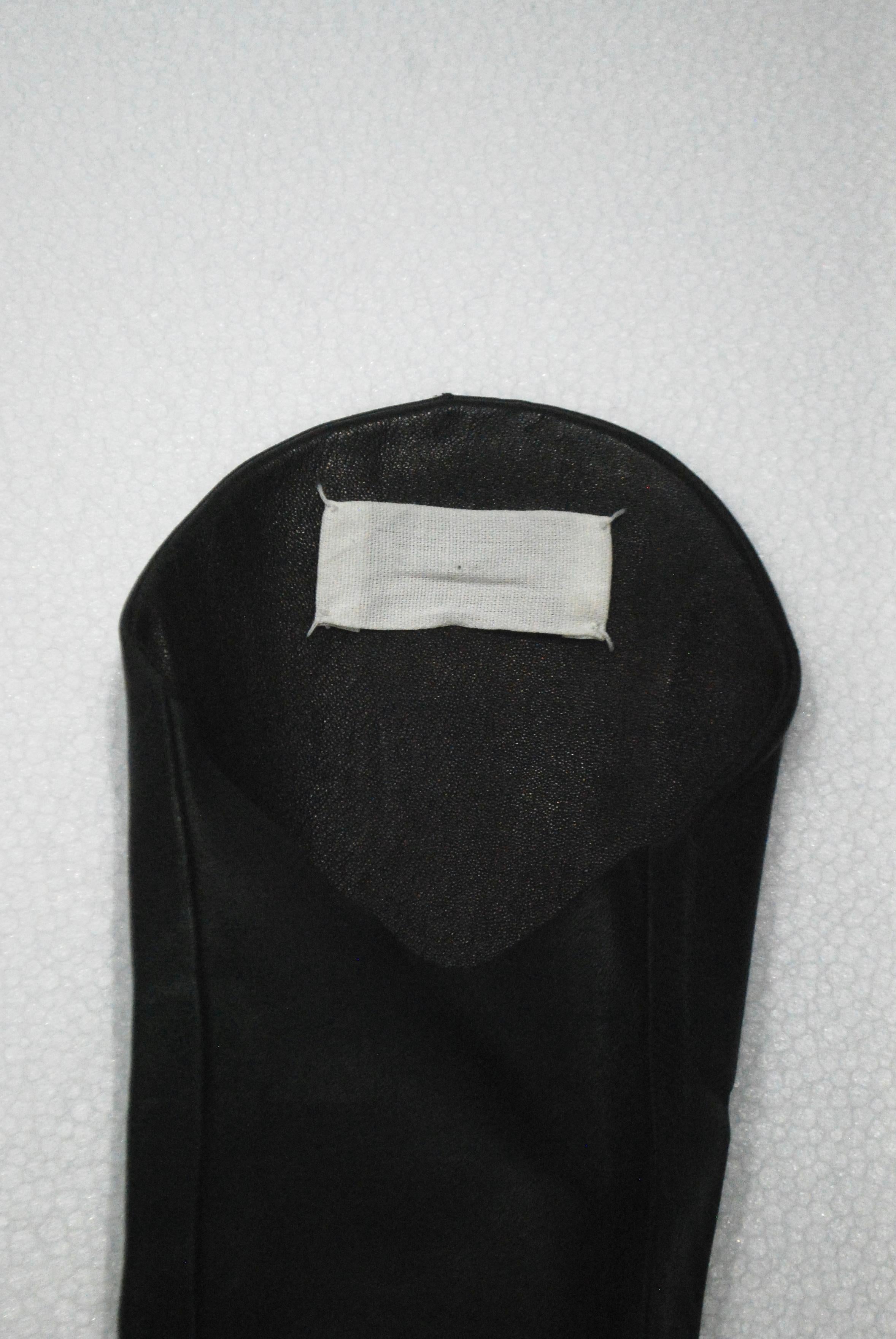 Maison Martin Margiela 1992 AW Black Leather Gloves 1