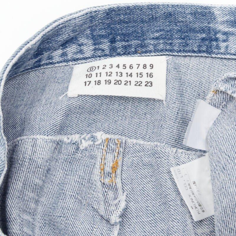 MAISON MARTIN MARGIELA 1999 Vintage deconstructed patchwork low denim skirt M For Sale 5