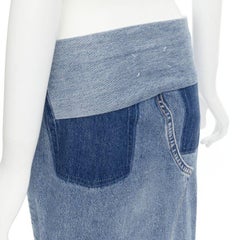 MAISON MARTIN MARGIELA 1999 Vintage deconstructed patchwork low denim skirt M