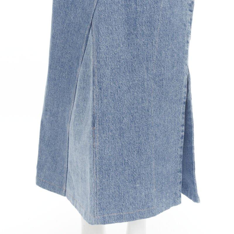 MAISON MARTIN MARGIELA 1999 Vintage deconstructed patchwork low denim skirt M For Sale 3