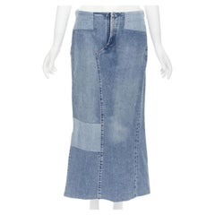 MAISON MARTIN MARGIELA 1999 Vintage deconstructed patchwork low denim skirt M