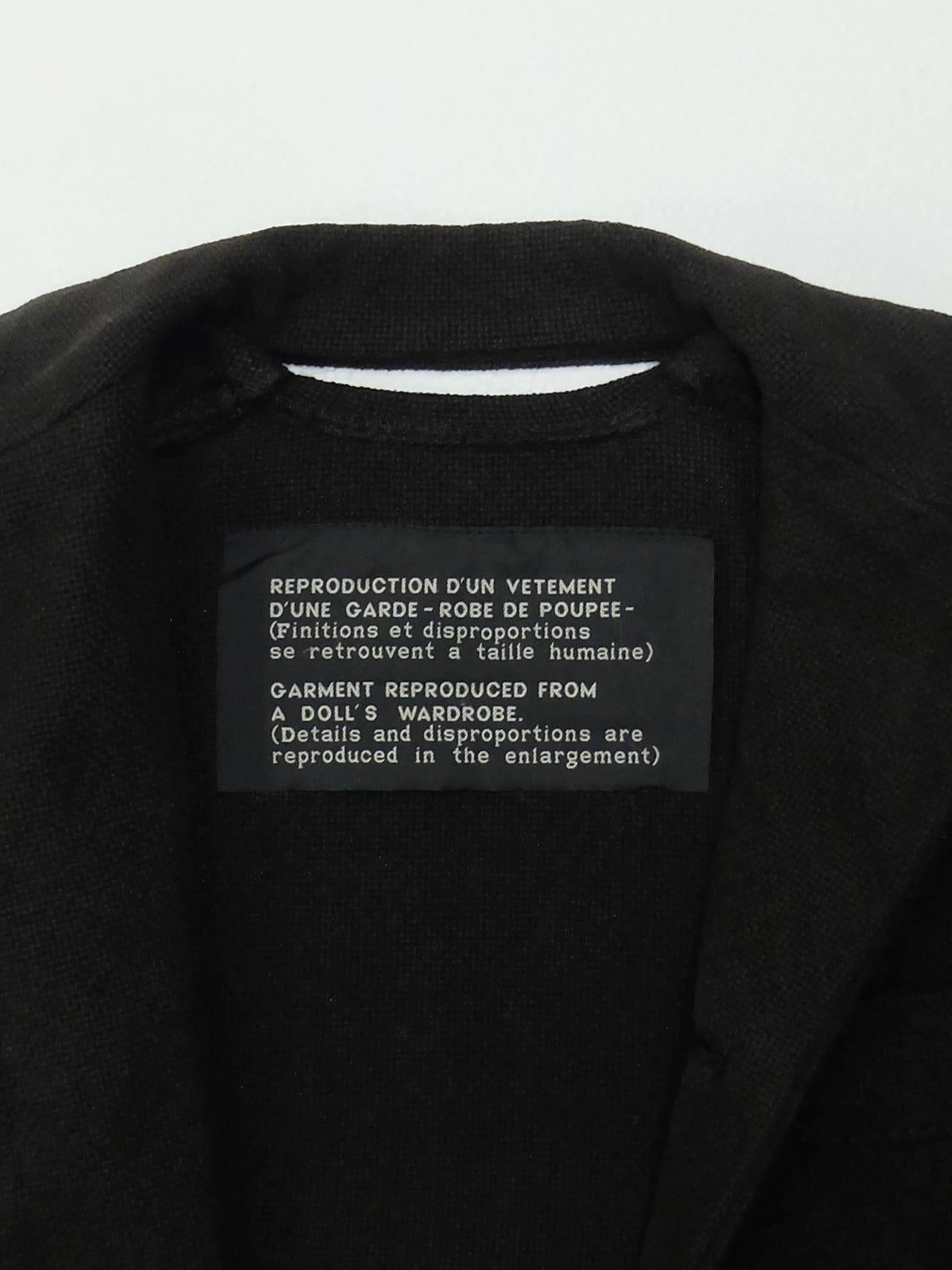 Maison Martin Margiela 1999SS Doll's Collection Black Jacket For Sale 1