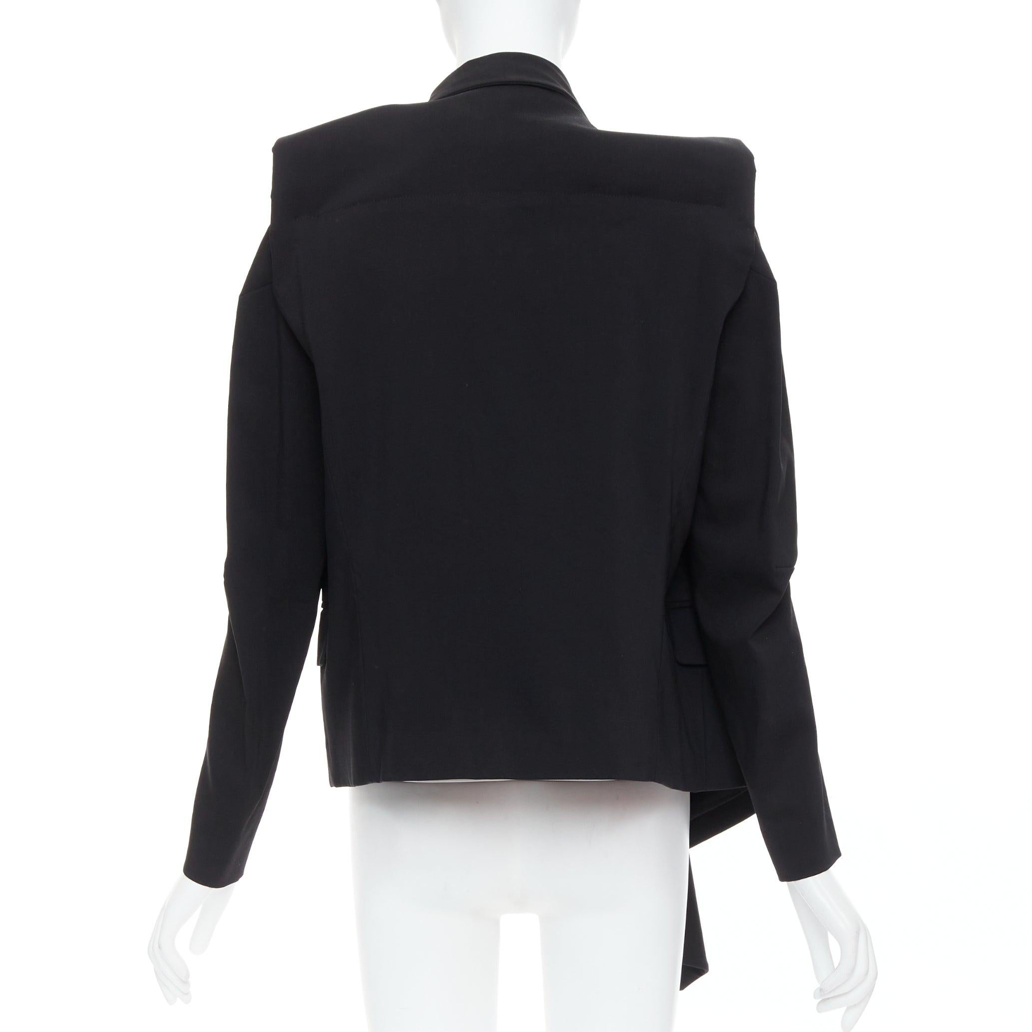 MAISON MARTIN MARGIELA 2001 Runway black deconstructed draped coat FR38 M 1