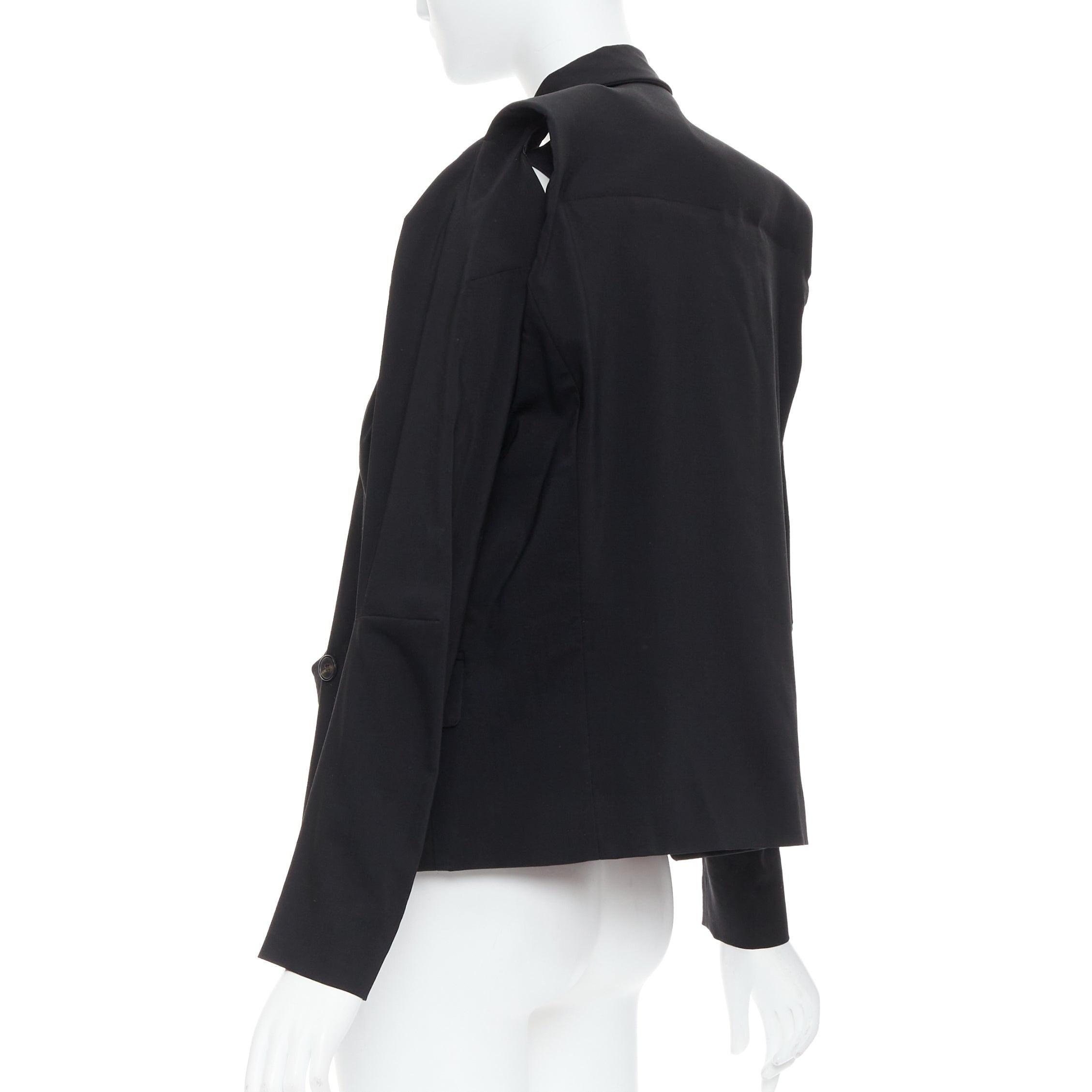 MAISON MARTIN MARGIELA 2001 Runway black deconstructed draped coat FR38 M 2