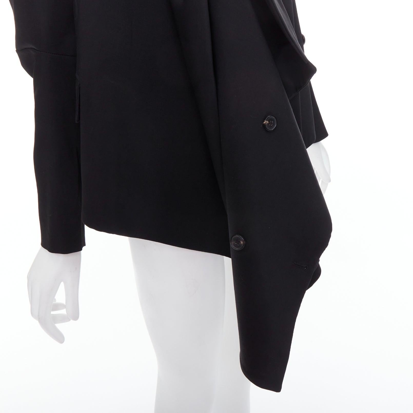 MAISON MARTIN MARGIELA 2001 Runway black deconstructed draped coat FR38 M 4