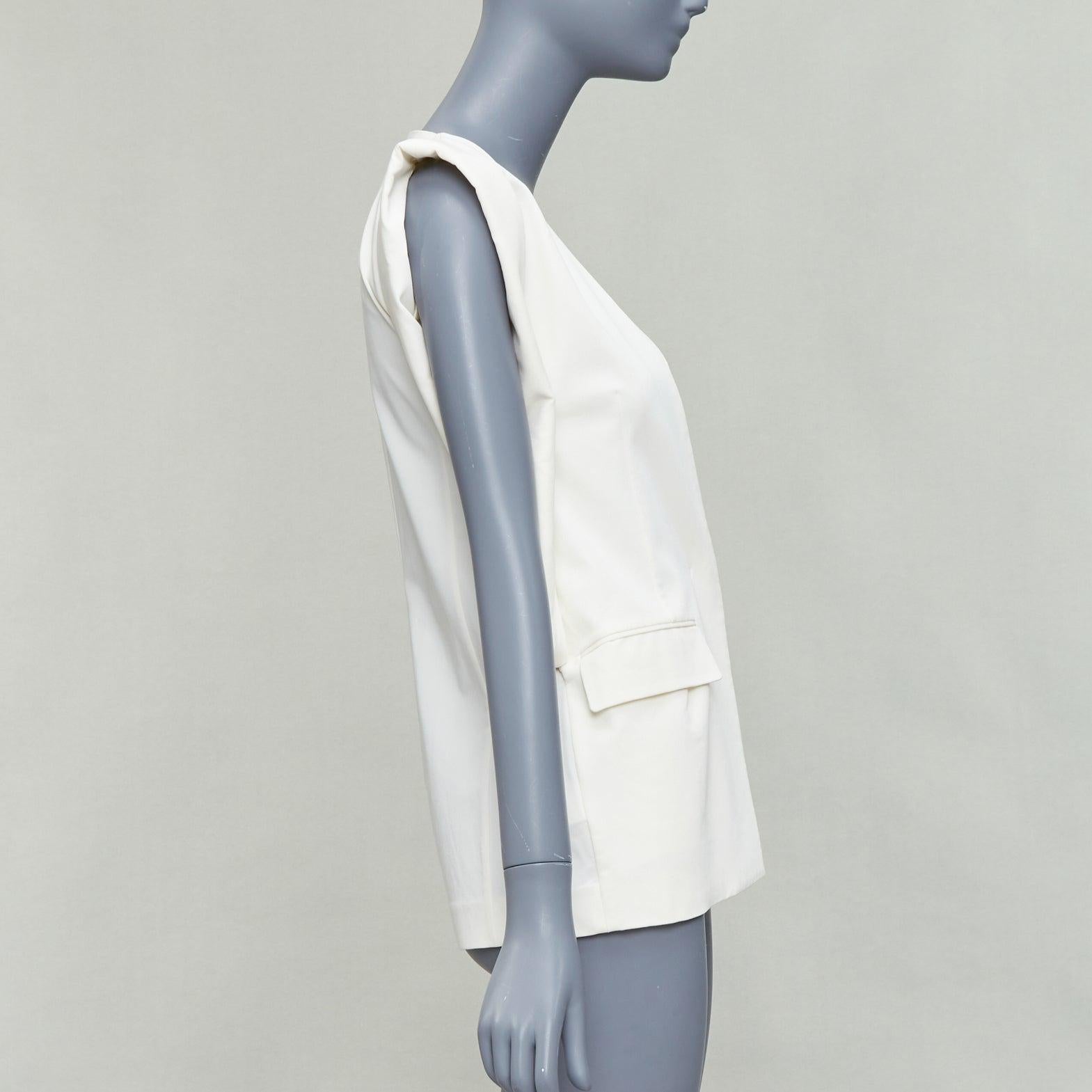 MAISON MARTIN MARGIELA 2011 cream silky padded deconstructed vest FR38 M In Good Condition In Hong Kong, NT