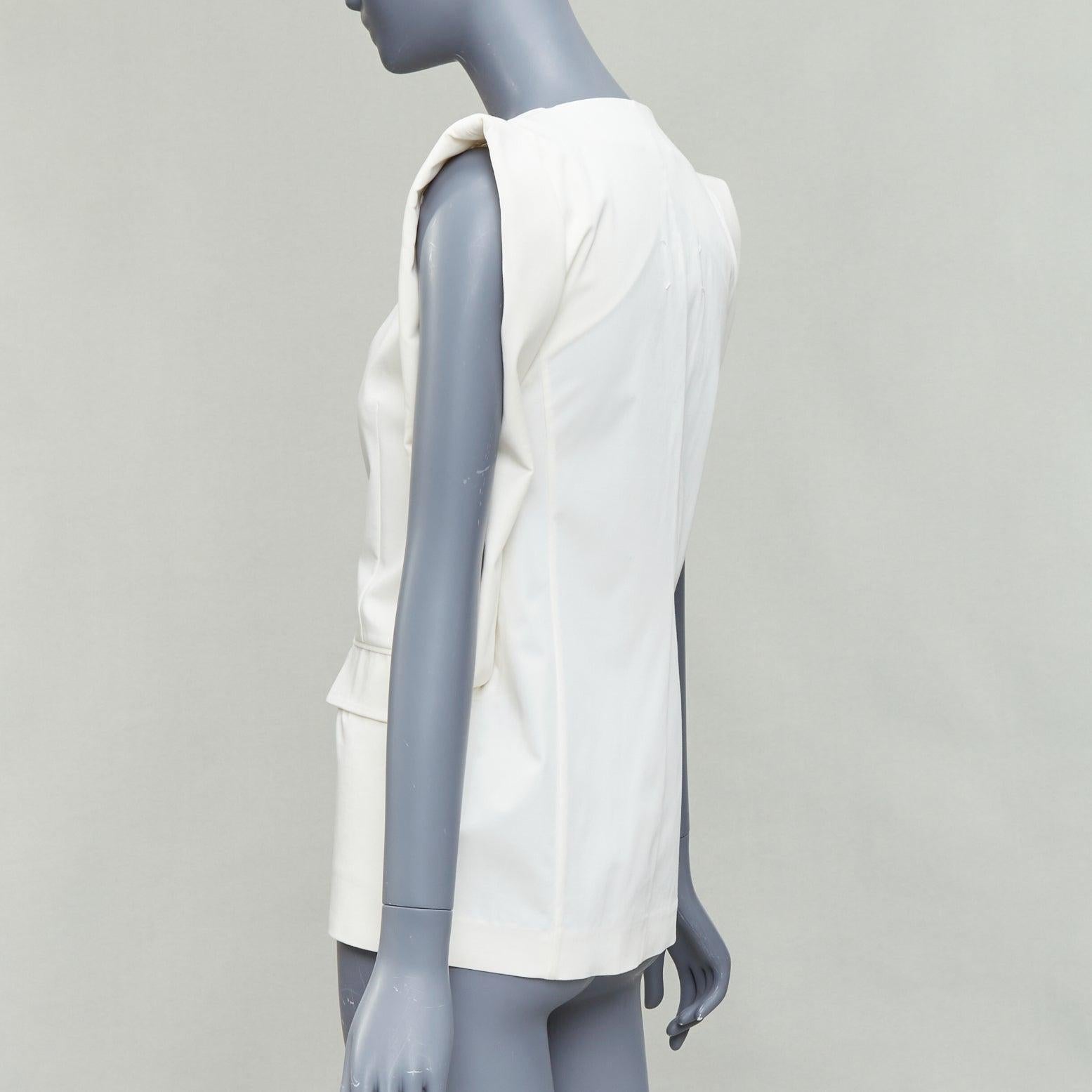 MAISON MARTIN MARGIELA 2011 cream silky padded deconstructed vest FR38 M 1