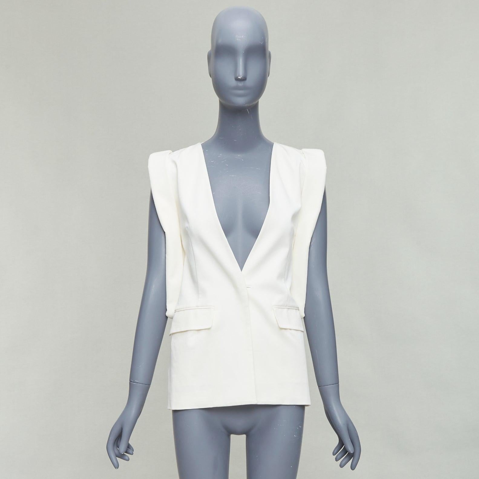 MAISON MARTIN MARGIELA 2011 cream silky padded deconstructed vest FR38 M 4