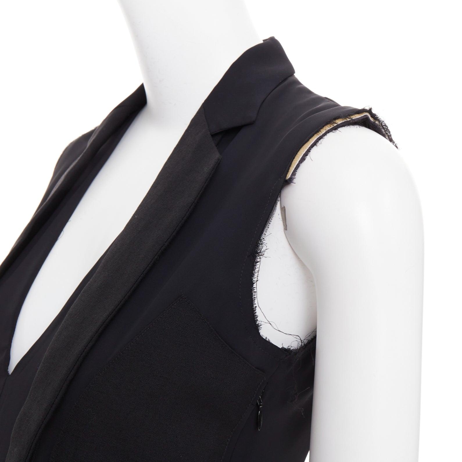 MAISON MARTIN MARGIELA 2014 black deconstructed raw edge cut sleeve dress FR38 M
Reference: CAWG/A00304
Brand: Maison Margiela
Designer: Martin Margiela
Collection: 2014
Material: Polyester
Color: Black
Pattern: Solid
Closure: Zip
Lining: Black