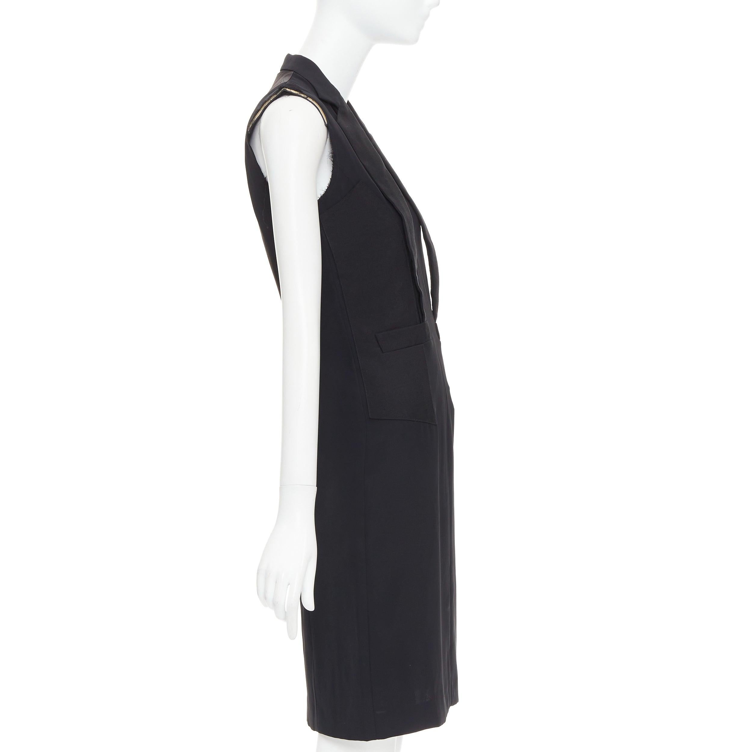 MAISON MARTIN MARGIELA 2014 black deconstructed raw edge cut sleeve dress FR38 M In New Condition For Sale In Hong Kong, NT