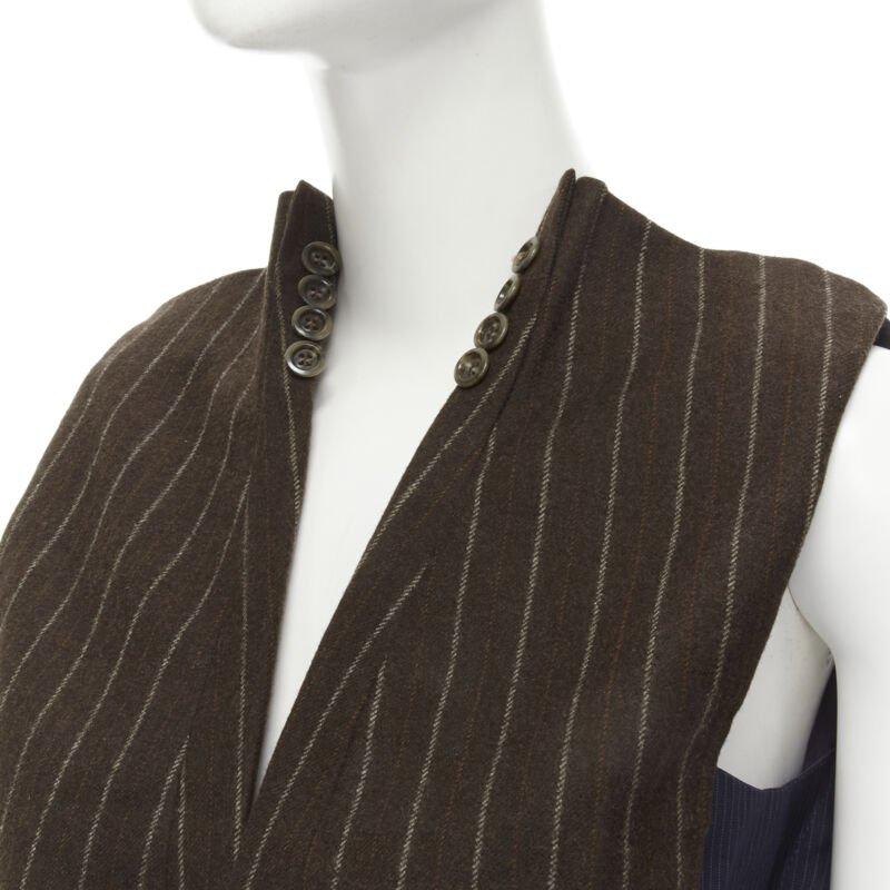 Black MAISON MARTIN MARGIELA ARTISANAL 2003 Runway brown deconstructed sleeves vest For Sale