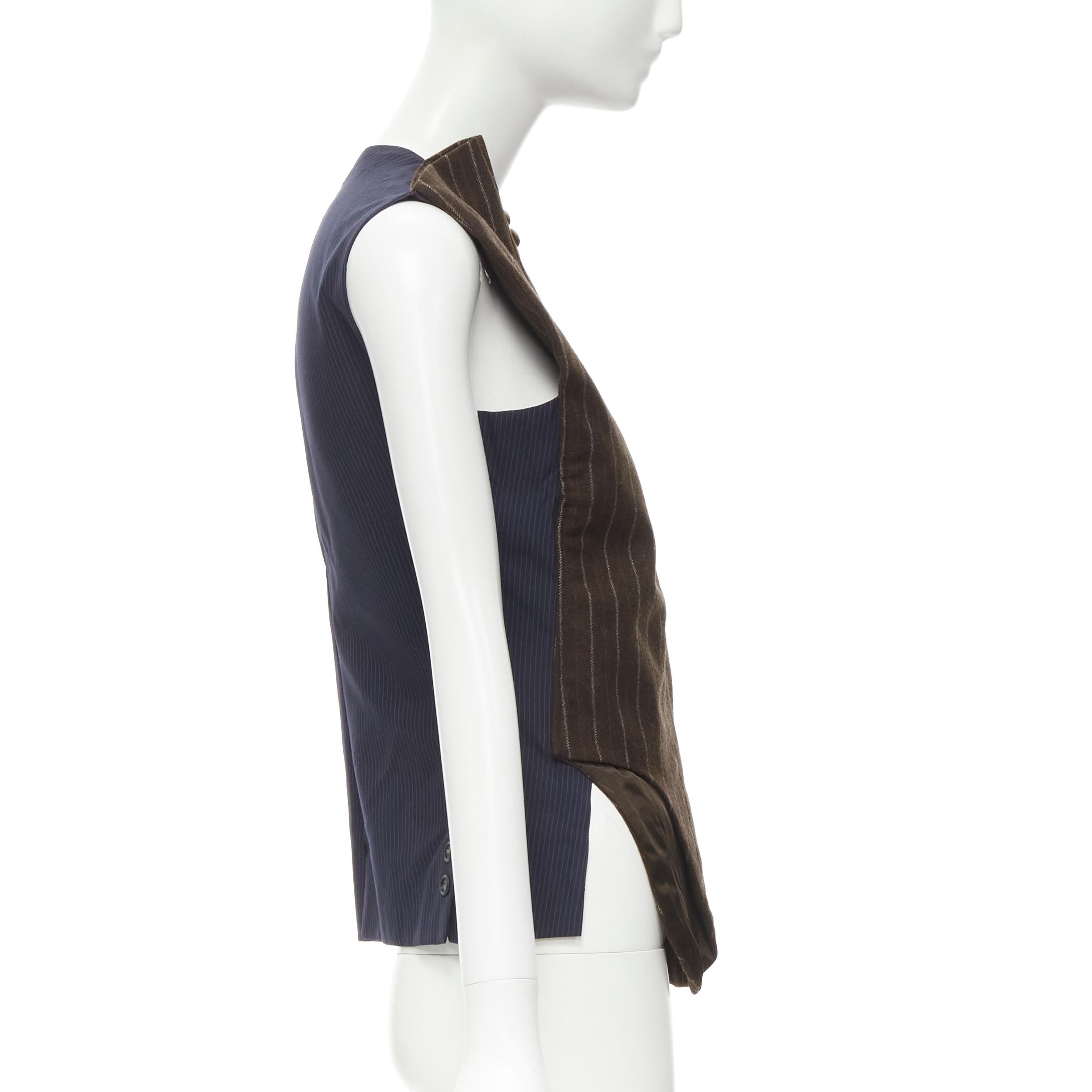 MAISON MARTIN MARGIELA ARTISANAL 2003 Runway brown deconstructed sleeves vest In Excellent Condition For Sale In Hong Kong, NT