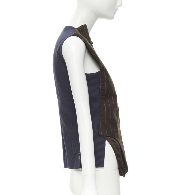 Women's MAISON MARTIN MARGIELA ARTISANAL 2003 Runway brown deconstructed sleeves vest For Sale