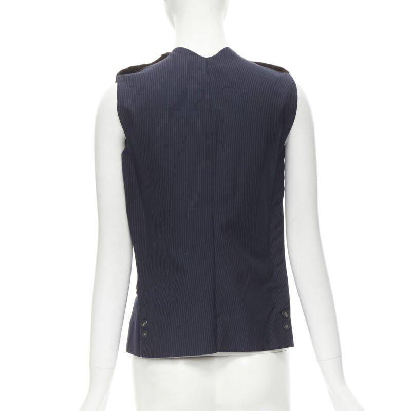 MAISON MARTIN MARGIELA ARTISANAL 2003 Runway brown deconstructed sleeves vest For Sale 1