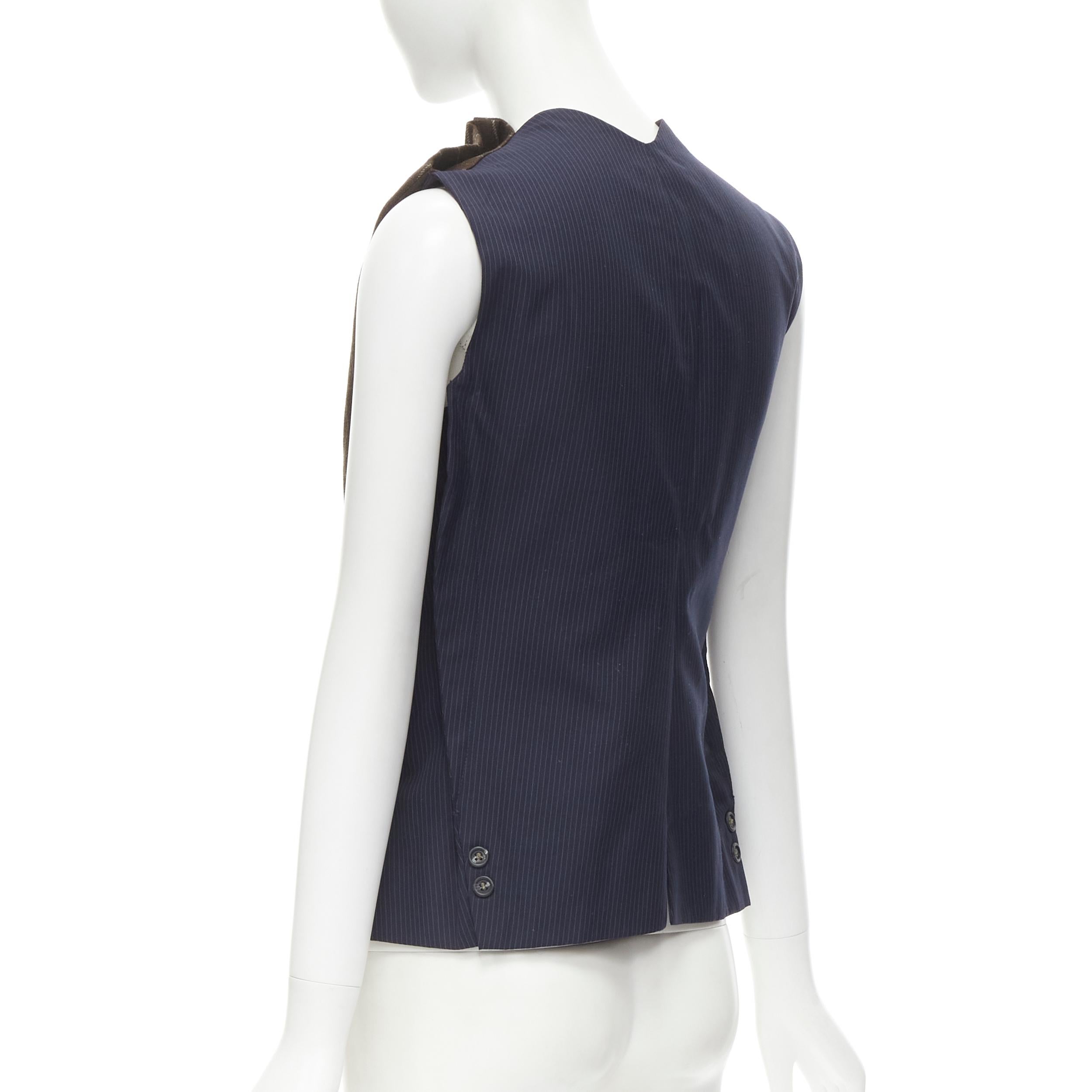 MAISON MARTIN MARGIELA ARTISANAL 2003 Runway brown deconstructed sleeves vest 1