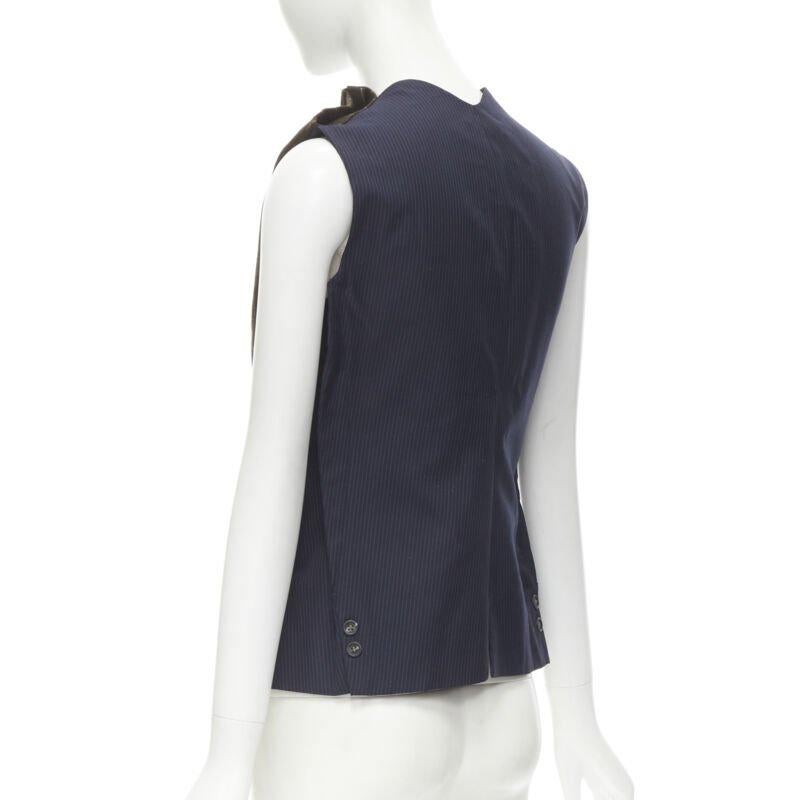 MAISON MARTIN MARGIELA ARTISANAL 2003 Runway brown deconstructed sleeves vest For Sale 2