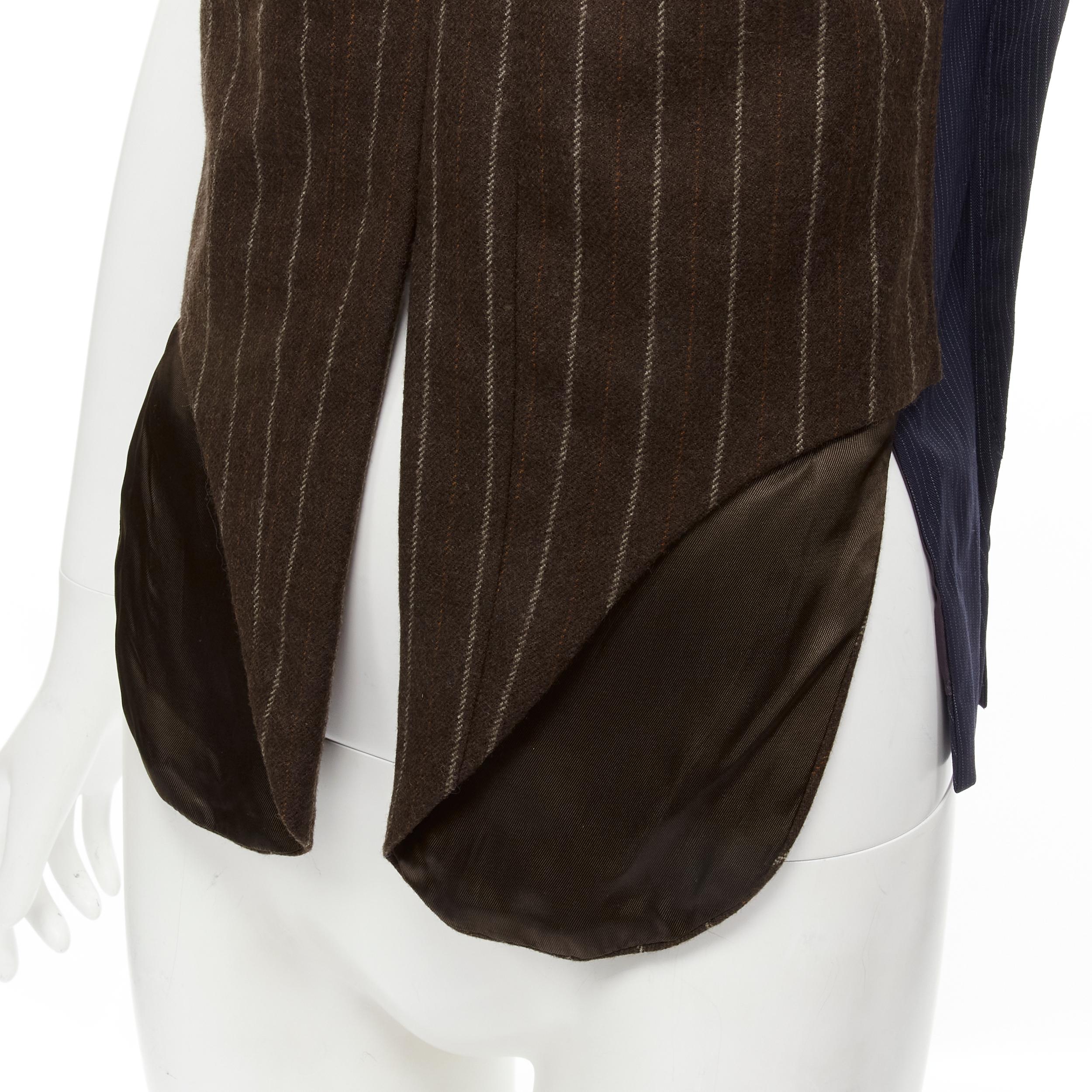 MAISON MARTIN MARGIELA ARTISANAL 2003 Runway brown deconstructed sleeves vest For Sale 2