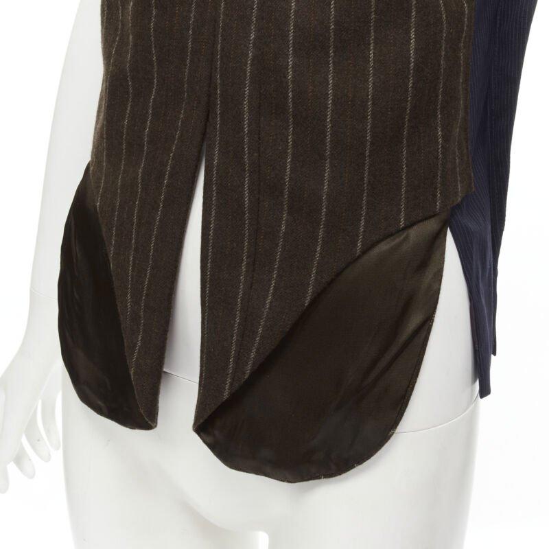 MAISON MARTIN MARGIELA ARTISANAL 2003 Runway brown deconstructed sleeves vest For Sale 3