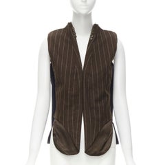 MAISON MARTIN MARGIELA ARTISANAL 2003 Runway brown deconstructed sleeves vest