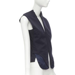 MAISON MARTIN MARGIELA ARTISANAL 2003 Runway navy deconstructed sleeves vest