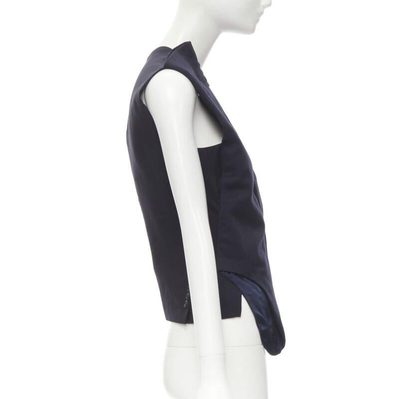  MAISON MARTIN MARGIELA ARTISANAL 2003 Gilet à manches déconstruites marine Runway Pour femmes 