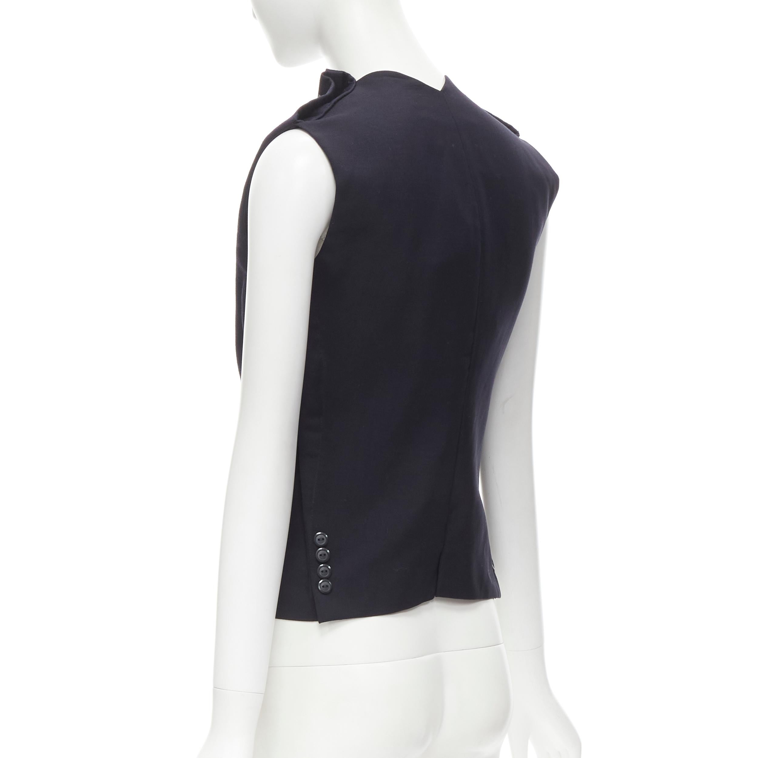 MAISON MARTIN MARGIELA ARTISANAL 2003 Runway navy deconstructed sleeves vest In New Condition For Sale In Hong Kong, NT