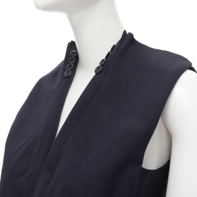 MAISON MARTIN MARGIELA ARTISANAL 2003 Gilet à manches déconstruites marine Runway 3