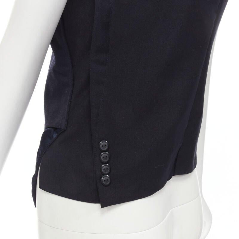 MAISON MARTIN MARGIELA ARTISANAL 2003 Gilet à manches déconstruites marine Runway 4