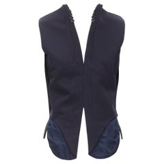 MAISON MARTIN MARGIELA ARTISANAL 2003 Runway navy deconstructed sleeves vest