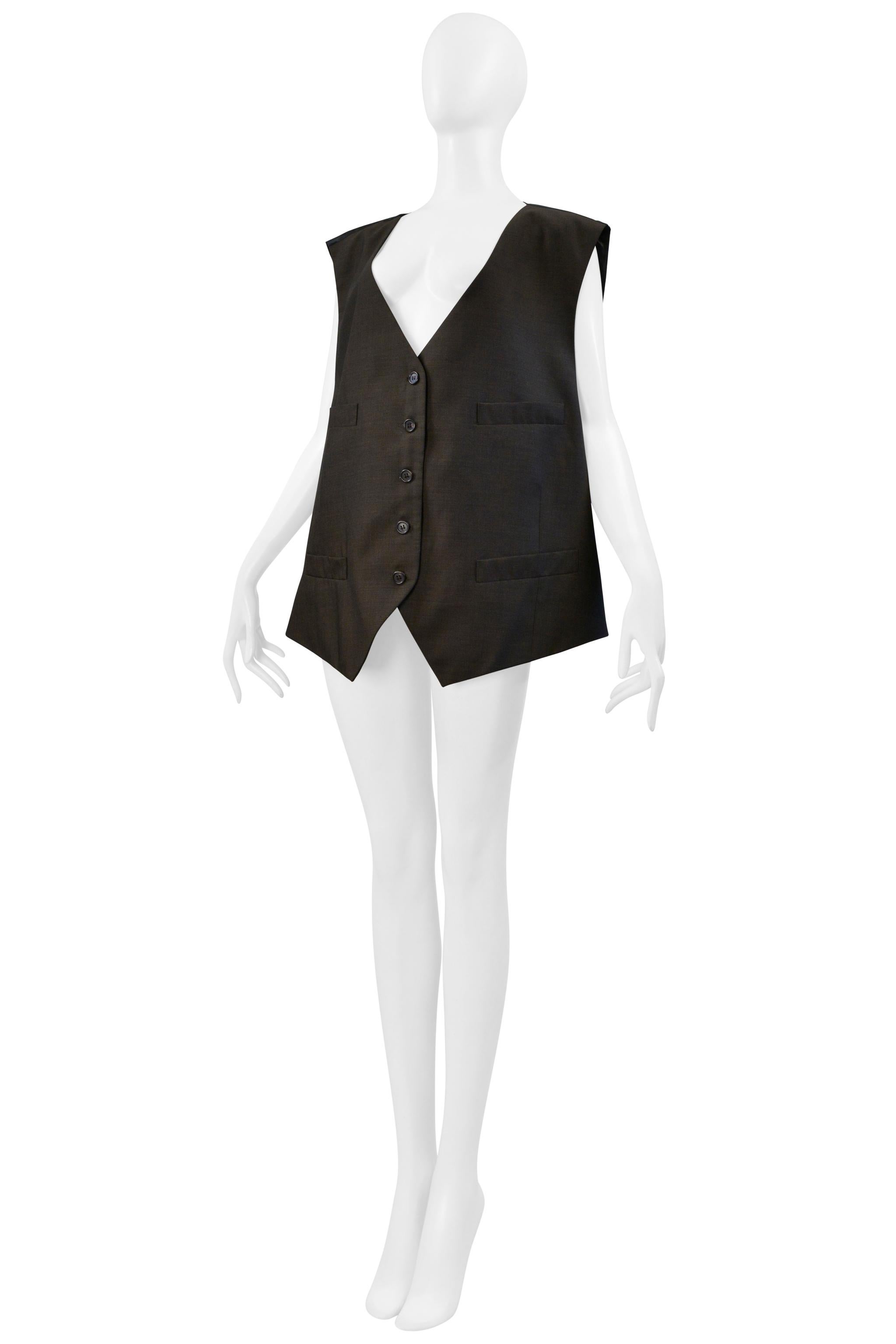 da uomo o donna Maison Martin Margiela Gilet artigianale in tessuto vintage marrone Aw 2000 in vendita