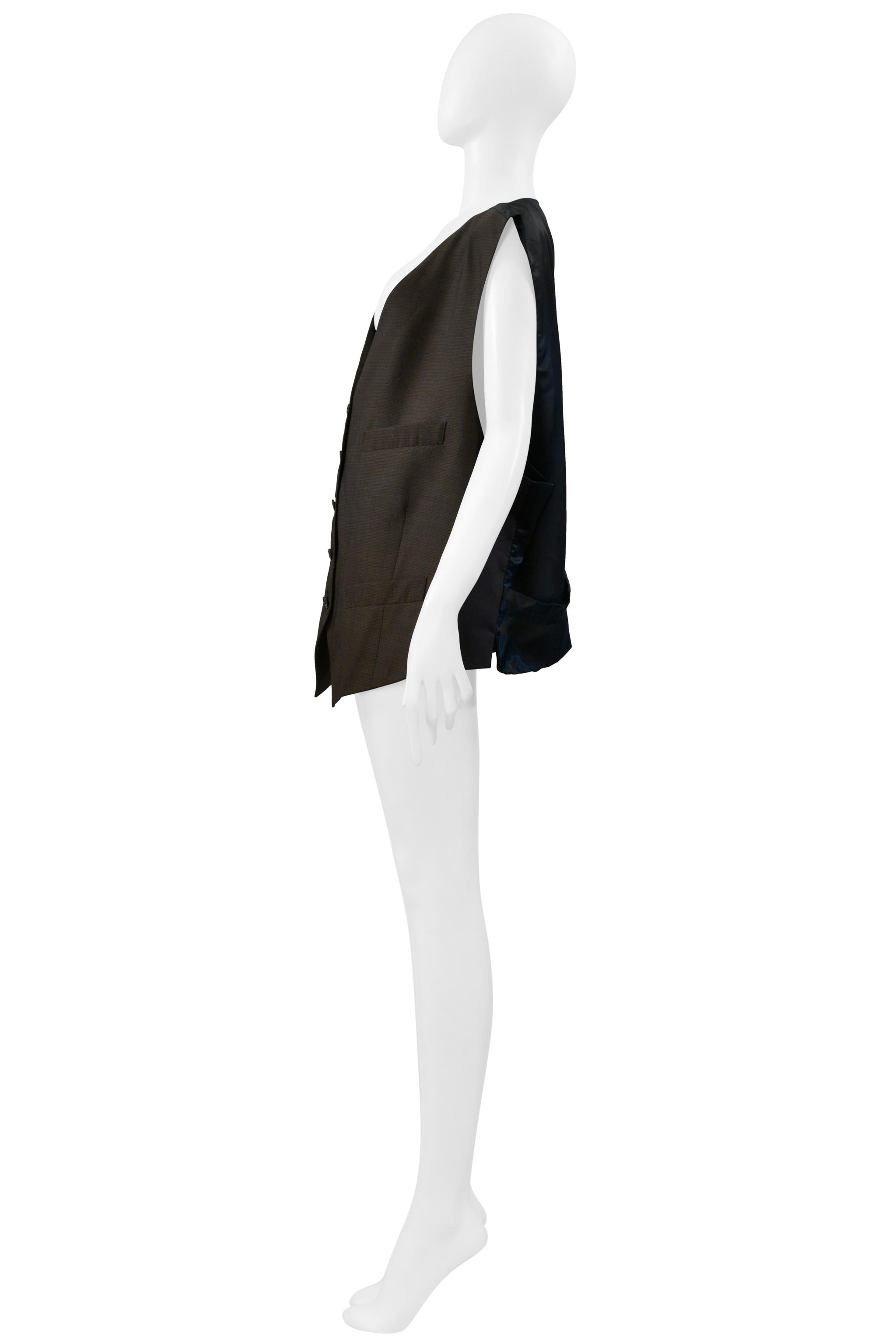 Maison Martin Margiela Gilet artigianale in tessuto vintage marrone Aw 2000 in vendita 1