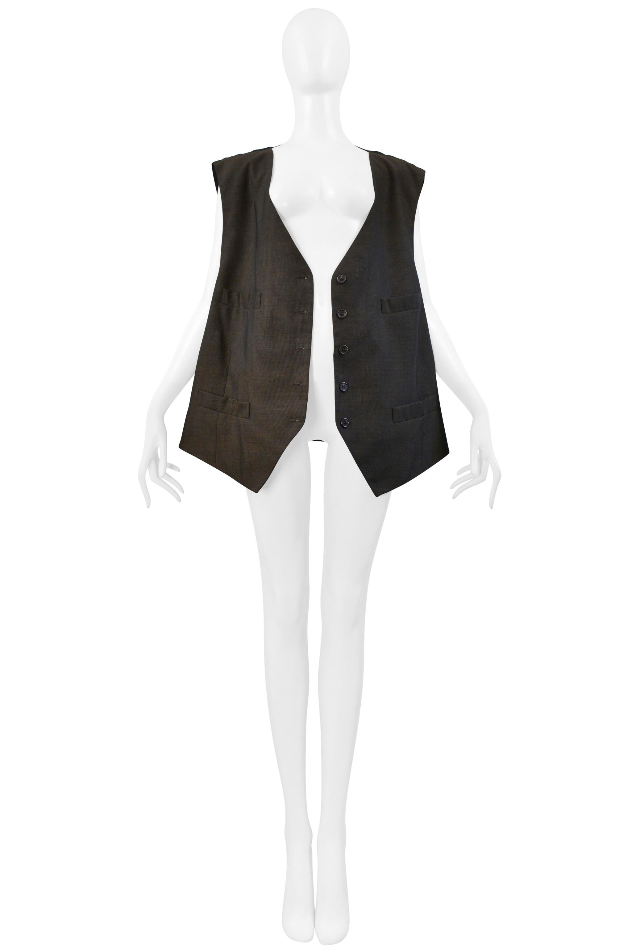 Maison Martin Margiela Gilet artigianale in tessuto vintage marrone Aw 2000 in vendita 2